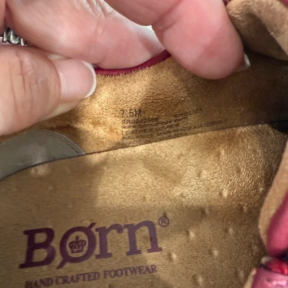 Born Dark Red Leather Sneakers Size 7.5 - Picture 3 of 3